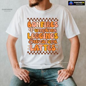 Alternative view of Bonfires Pumpkins Leggings Sweaters Lattes Thanksgiving T-Shirt