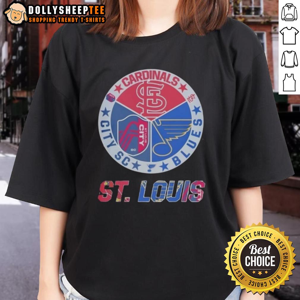 Nice St Louis Cardinals St Louis Blues St Louis City SC T-Shirt - Image 3