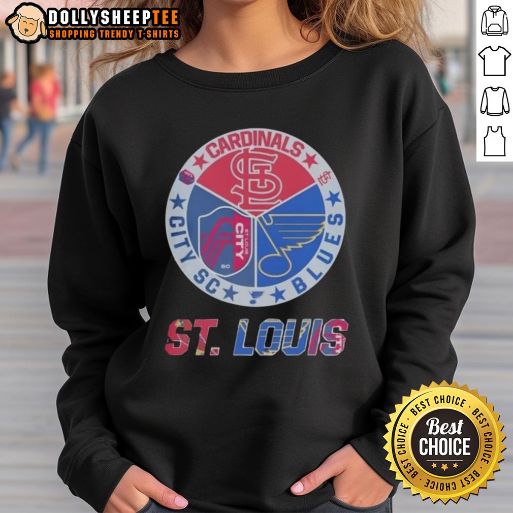 Nice St Louis Cardinals St Louis Blues St Louis City SC T-Shirt - Image 5