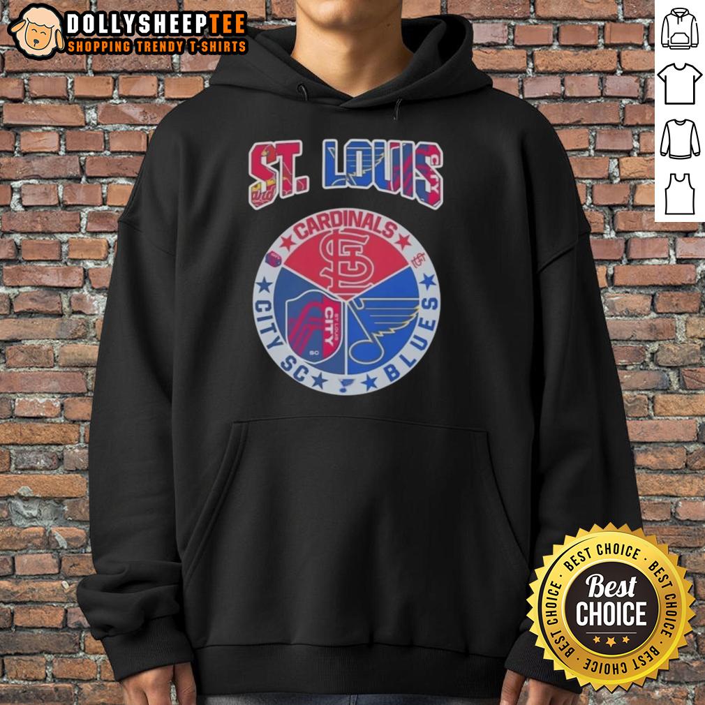 Nice St Louis In Top Cardinals St Louis Blues St Louis City SC T-Shirt - Image 2