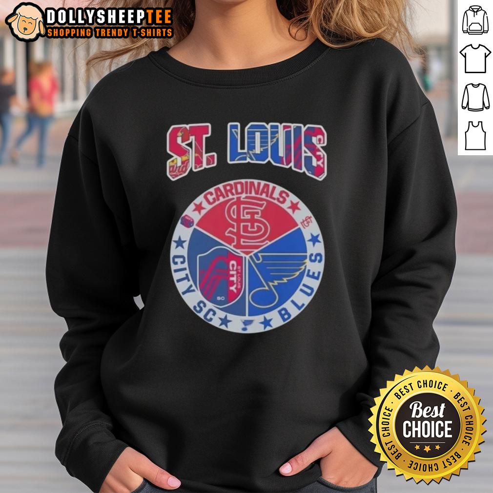 Nice St Louis In Top Cardinals St Louis Blues St Louis City SC T-Shirt - Image 5