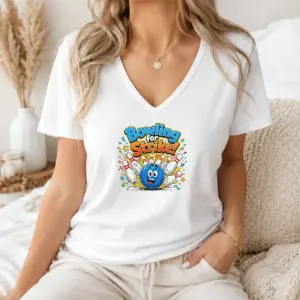 Alternative view of Hot Pretty Bowling For Strike Fun Cartoon Bowling Shirt