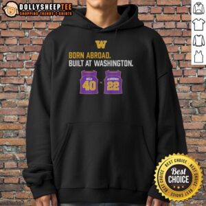 Alternative view of Awesome Washington Huskies Born Abroad Built At Washington Schrempf-Welp Duo Jersey T-Shirt