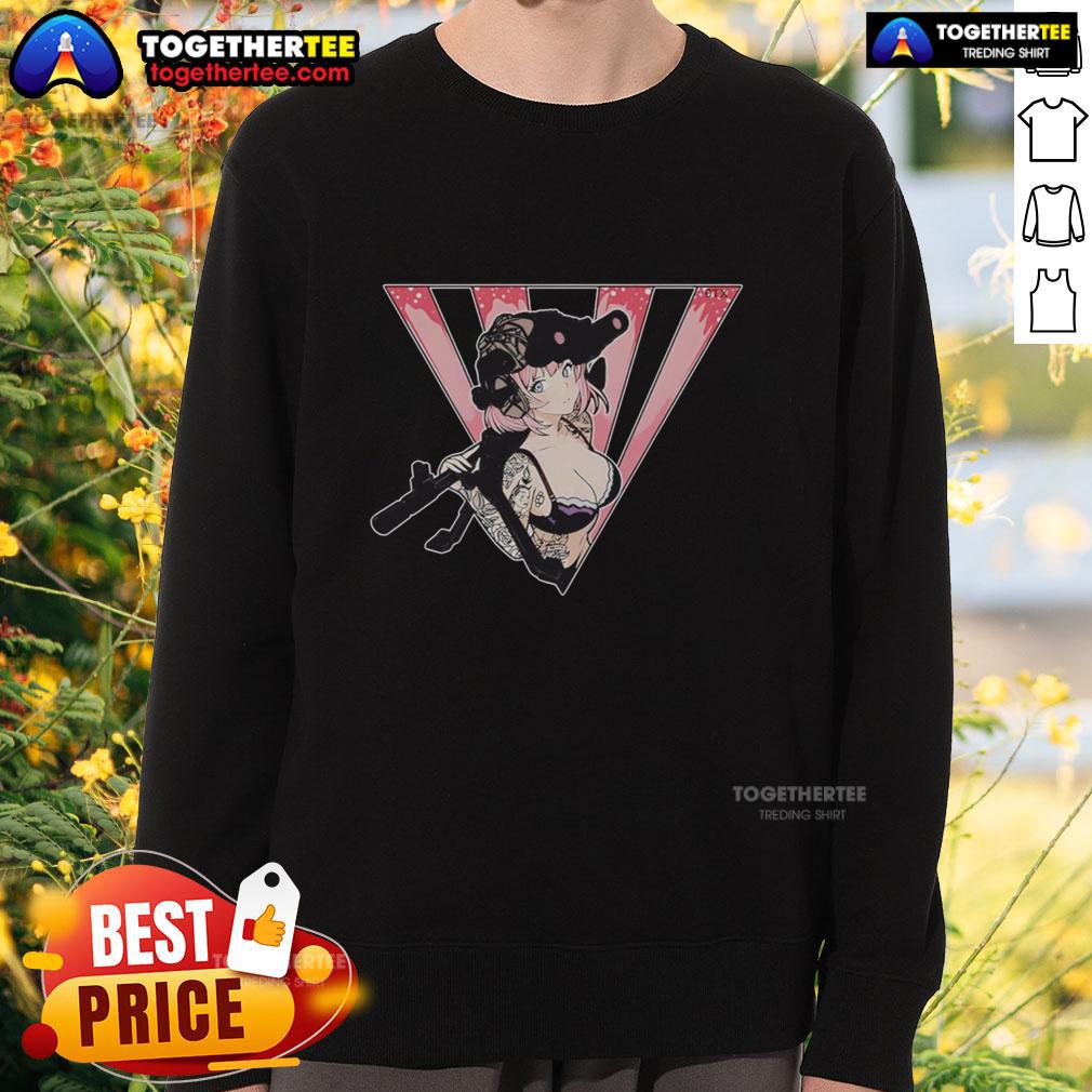 Nice Military Anime Girl Tactical Weapons Tattoo T-Shirt - Image 5