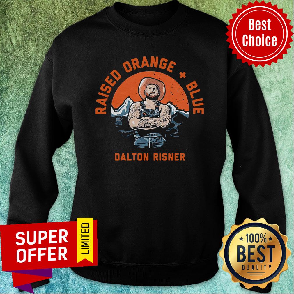 Official Dalton Risner Raised Orange And Blue Shirt - Image 4