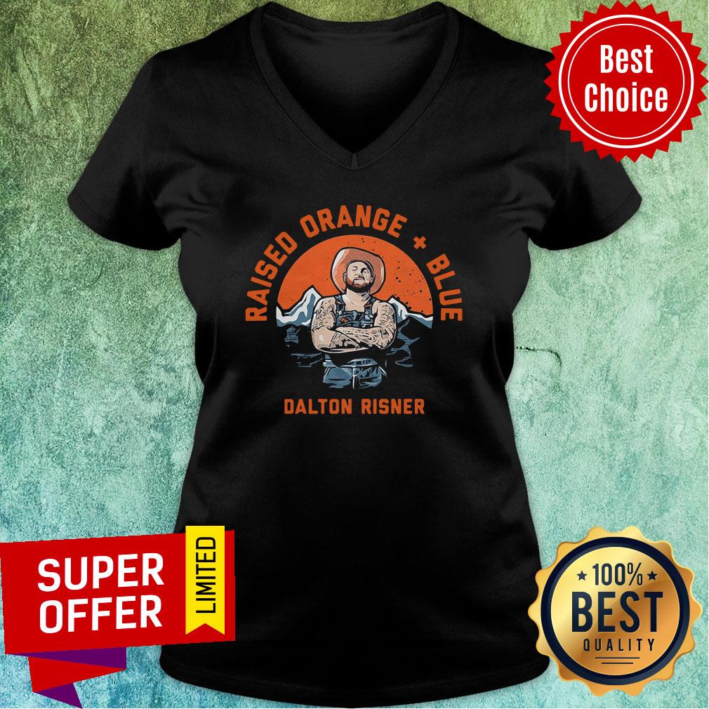 Official Dalton Risner Raised Orange And Blue Shirt - Image 2