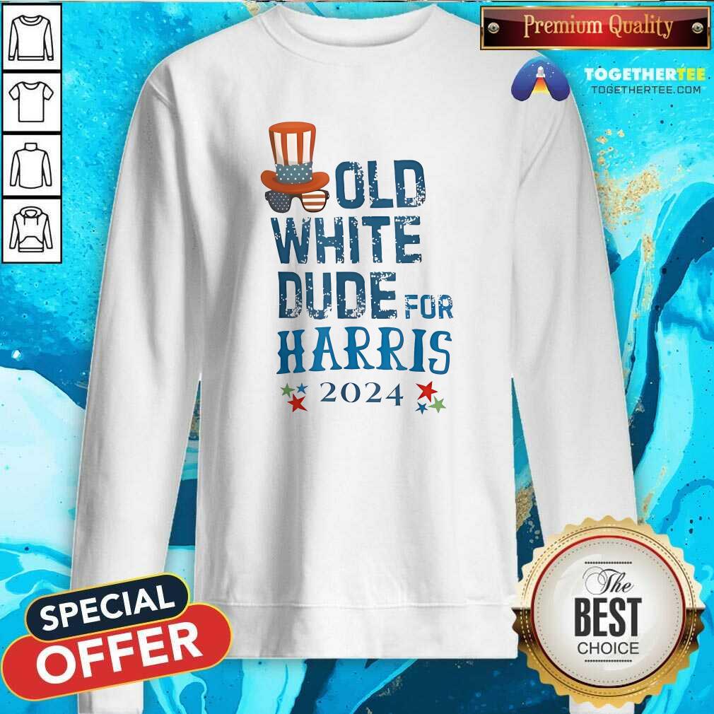 Official Old White Dude For Harris 2024 T-Shirt - Image 5
