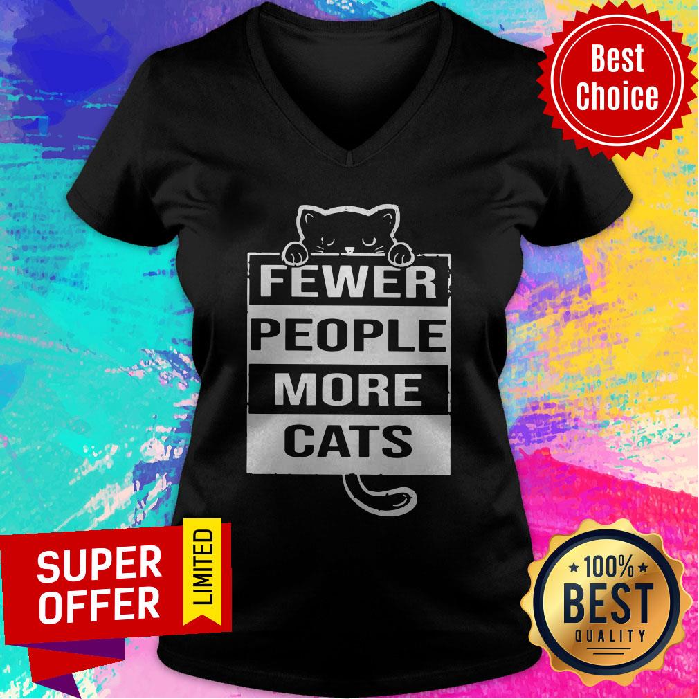 Nice Fewer People More Cats Shirt - Image 4