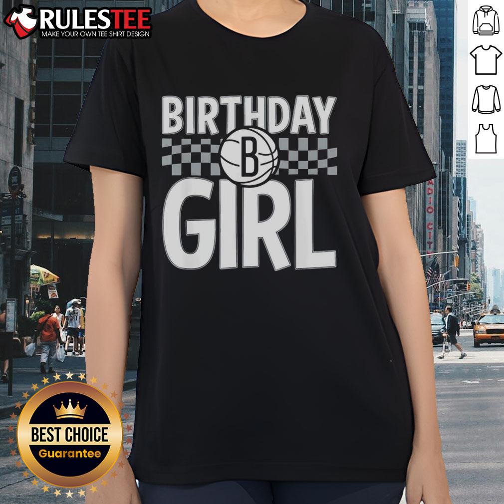 Awesome NBA Brooklyn Nets Birthday Girl Checkered Logo T-Shirt - Image 3