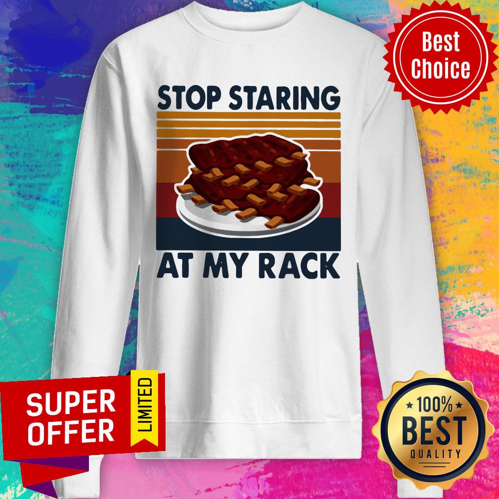 Awesome Stop Staring At My Rack Vintage Retro Shirt - Image 4