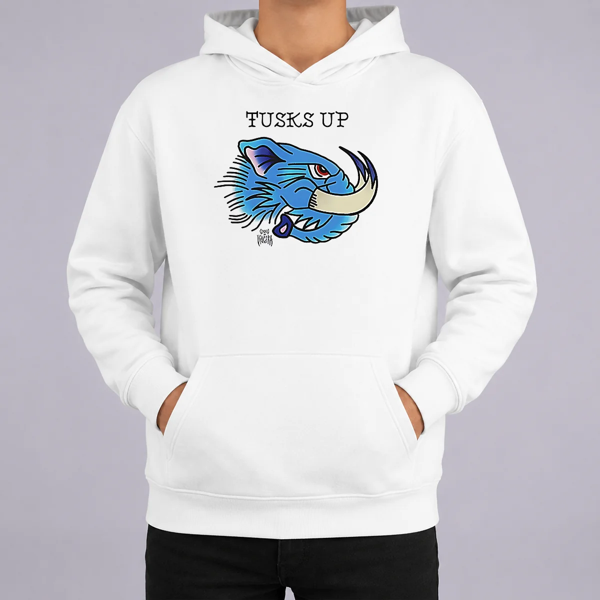 Pretty Tusks Up Blue Boar Head By Ghou Viscera Shirt - Image 5