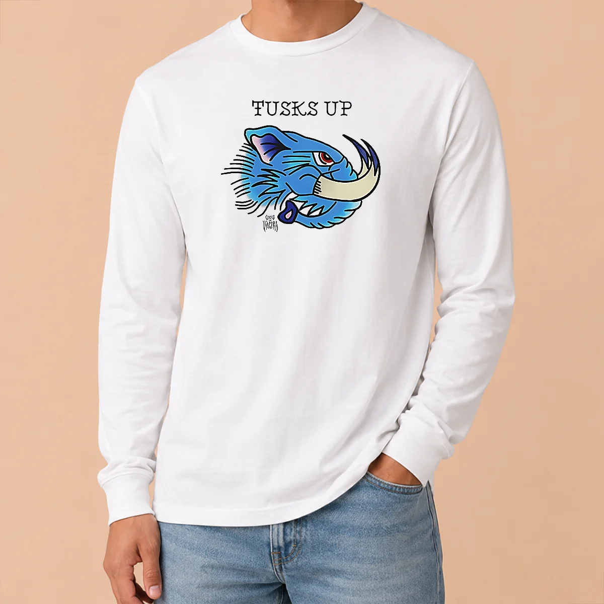 Pretty Tusks Up Blue Boar Head By Ghou Viscera Shirt - Image 6