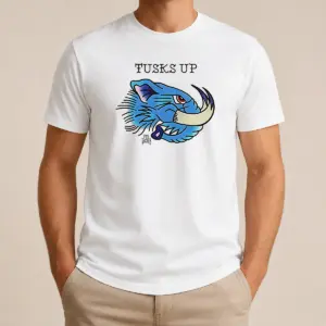 Pretty Tusks Up Blue Boar Head By Ghou Viscera Shirt