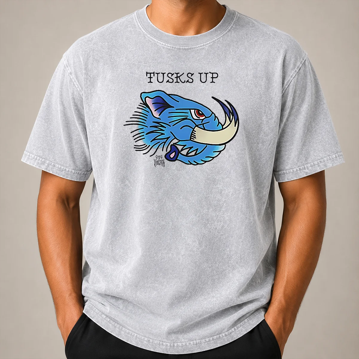 Pretty Tusks Up Blue Boar Head By Ghou Viscera Shirt - Image 8