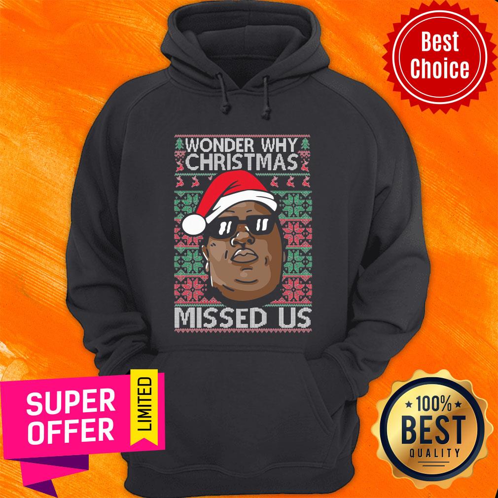 Awesome The Notorious BIG Wonder Why Ugly Christmas Missed Us Shirt - Image 2
