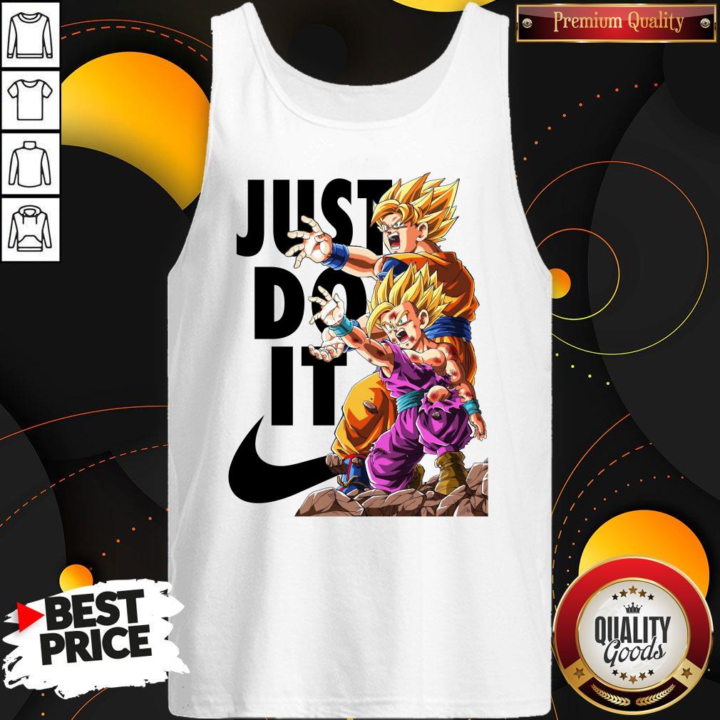 Goku And Gohan Kamehameha Nike Just Do It Shirt - Image 3