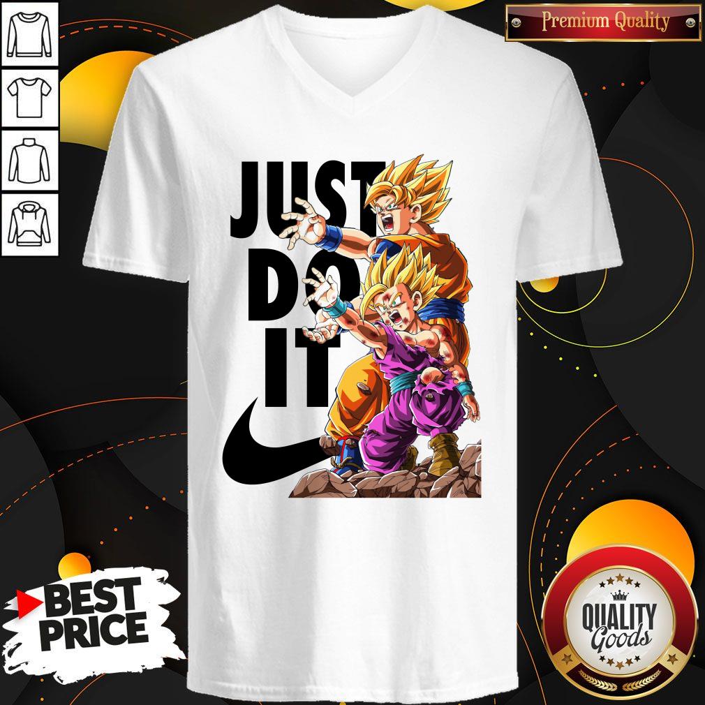 Goku And Gohan Kamehameha Nike Just Do It Shirt - Image 2