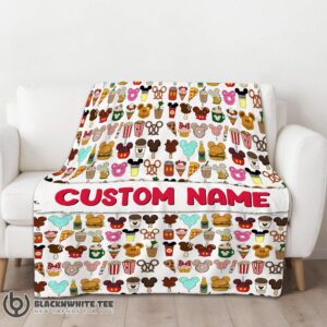 Alternative view of Perfect Disney Snack Club Food Pattern Blanket Fleece Customized Blanket
