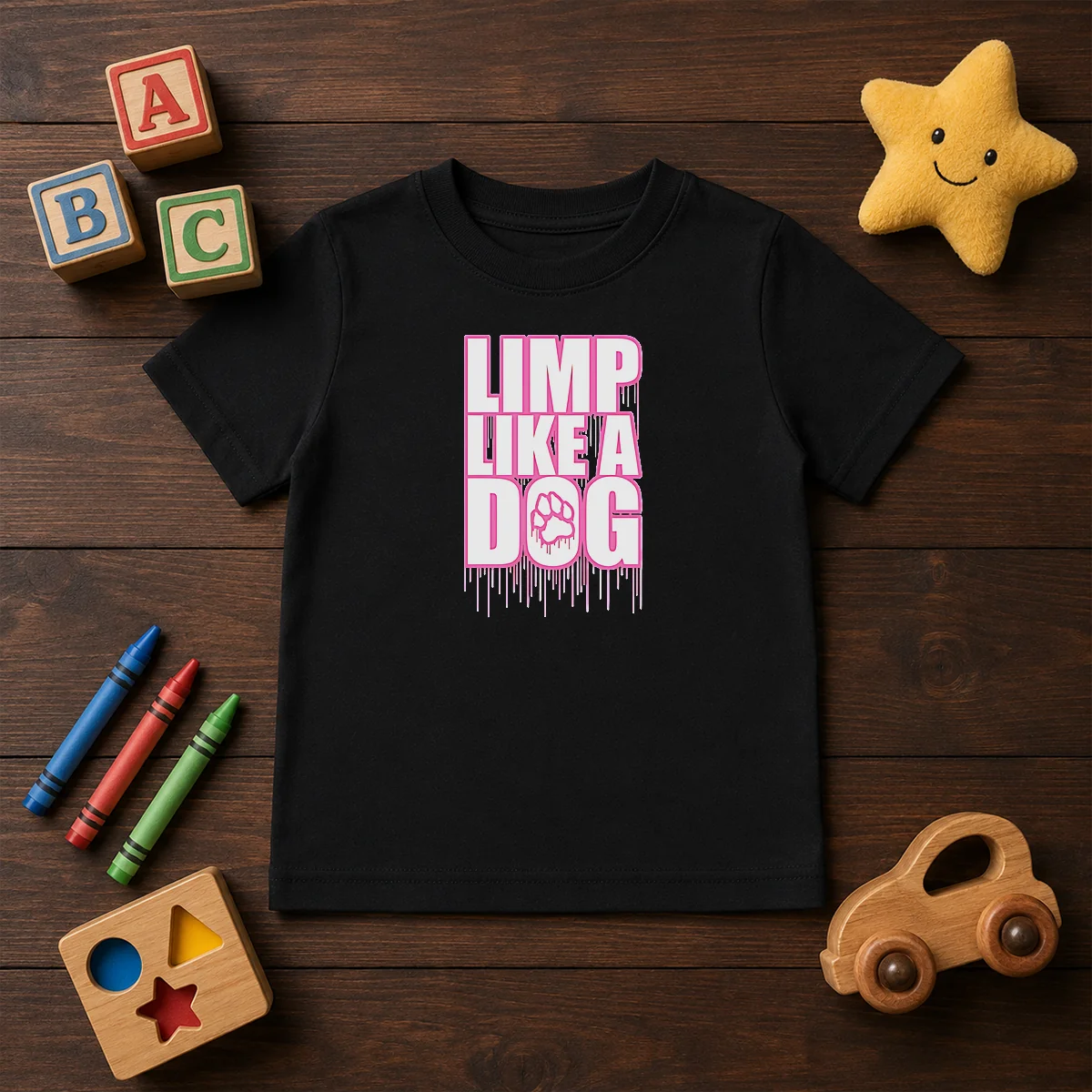 Official Limp Like A Dog Paw Print Shirt - Image 9