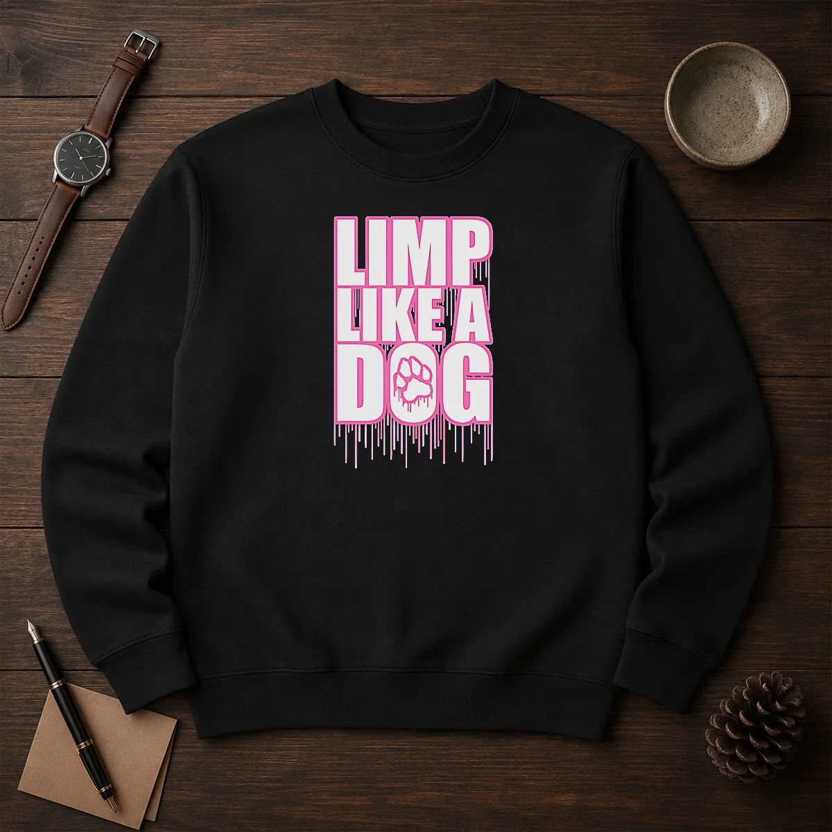 Official Limp Like A Dog Paw Print Shirt - Image 7