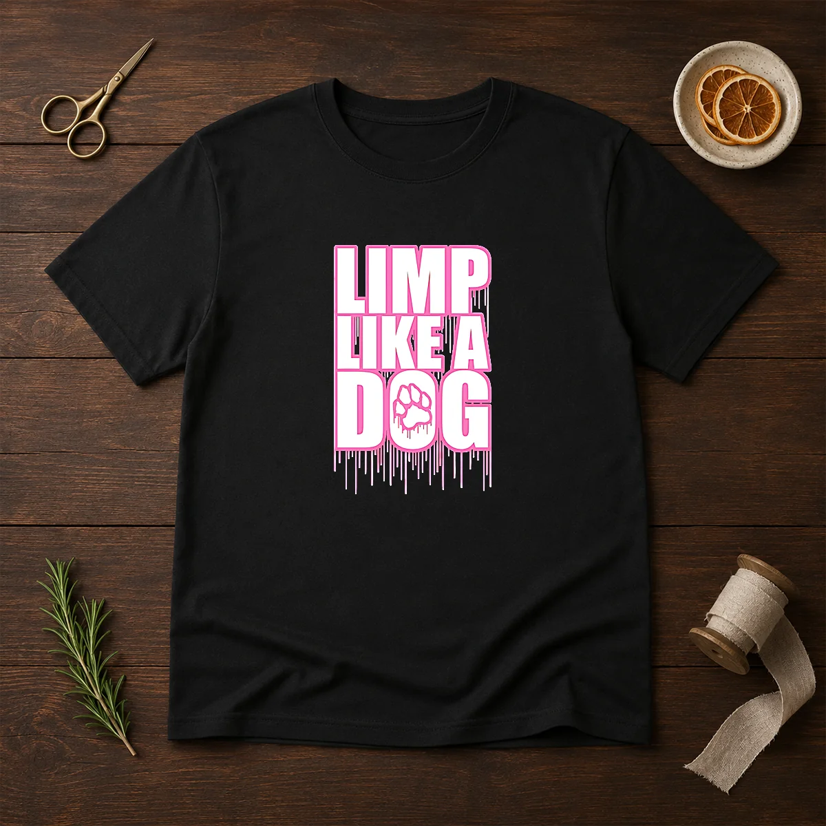 Official Limp Like A Dog Paw Print Shirt