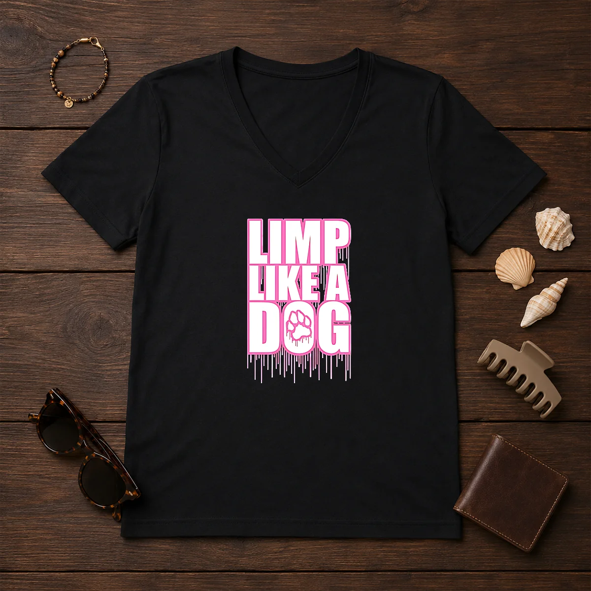 Official Limp Like A Dog Paw Print Shirt - Image 2