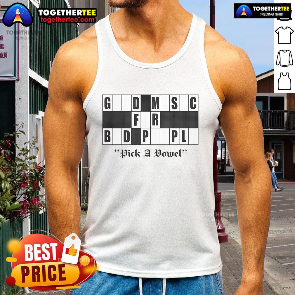 Original Pick A Vowel Good Music For Bad People Logo T-Shirt - Image 4