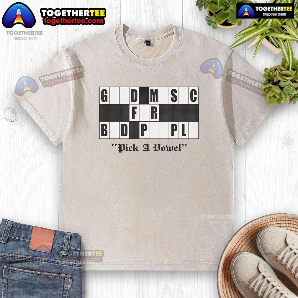 Original Pick A Vowel Good Music For Bad People Logo T-Shirt - Image 6