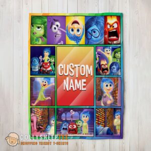 Perfect Disney Inside Out Colorful Collage Blanket Fleece Customized Blanket