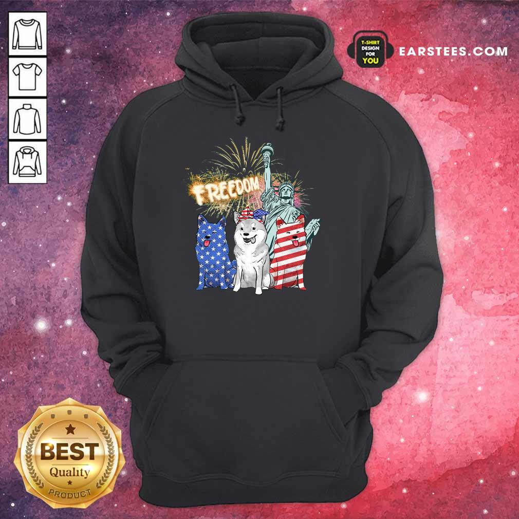 Hot Freedom Shiba Inu Statue Of Liberty USA Flag Shirt - Image 4