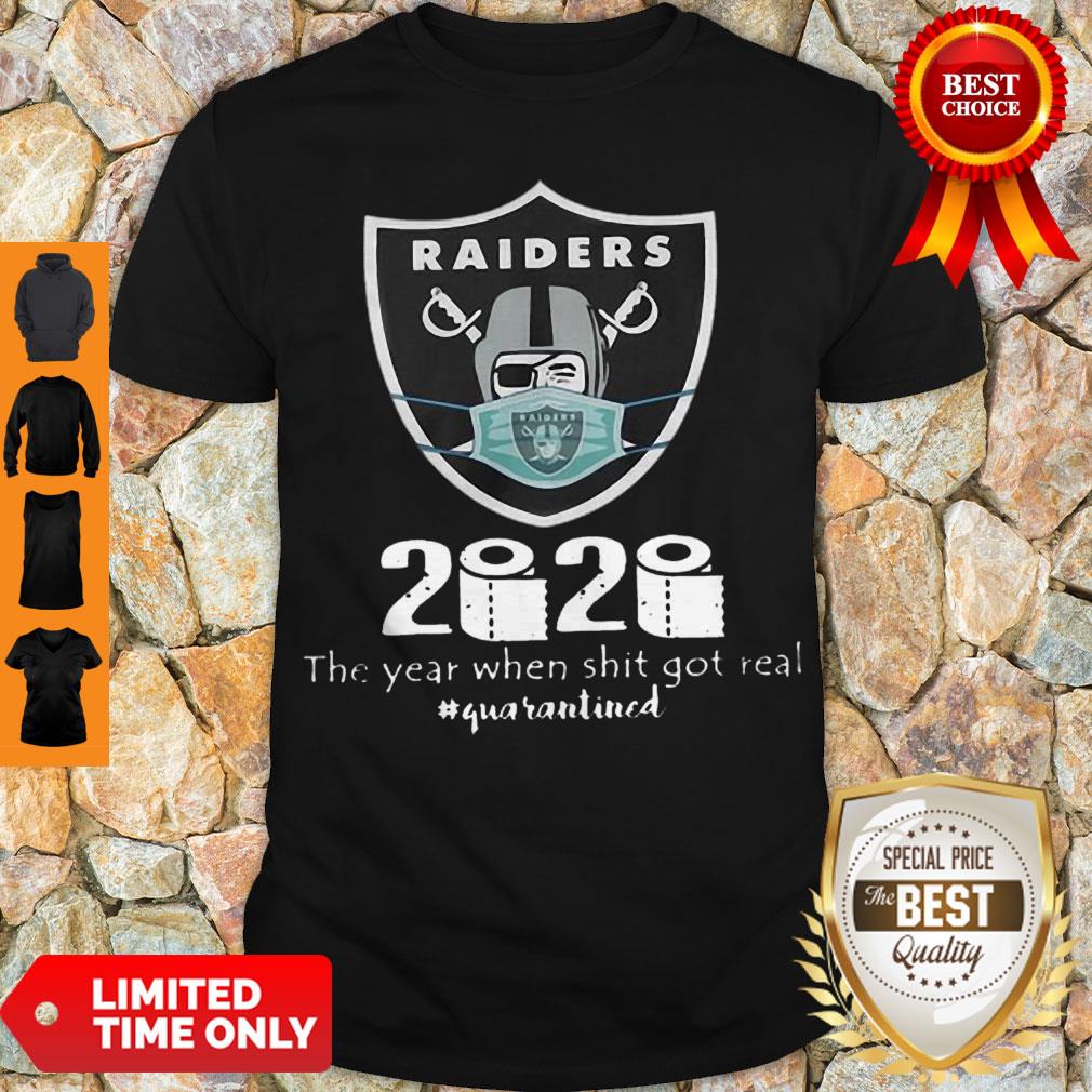 Nice Raiders Mask 2020 The Year When Shit Got Real #Quarantined COVID-19 Shirt