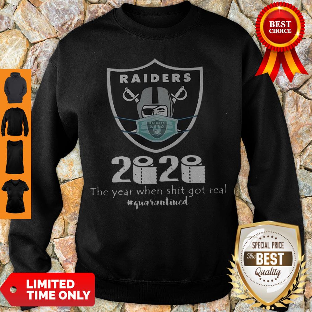 Nice Raiders Mask 2020 The Year When Shit Got Real #Quarantined COVID-19 Shirt - Image 4