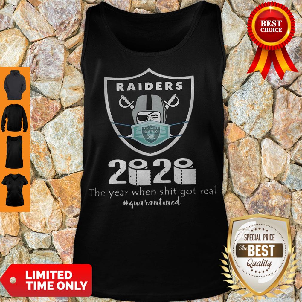 Nice Raiders Mask 2020 The Year When Shit Got Real #Quarantined COVID-19 Shirt - Image 3