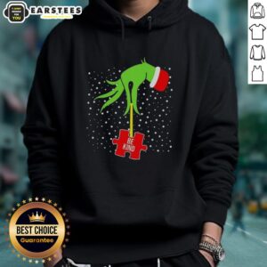 Alternative view of Good Grinch Hand Be Kind Puzzle Autism Awareness Christmas T-Shirt