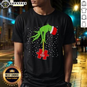 Good Grinch Hand Be Kind Puzzle Autism Awareness Christmas T-Shirt