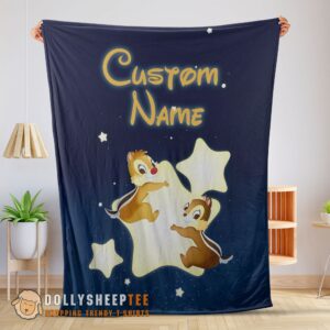 Perfect Disney Cartoon Chip And Dale Cute Blanket Fleece Customized Blanket