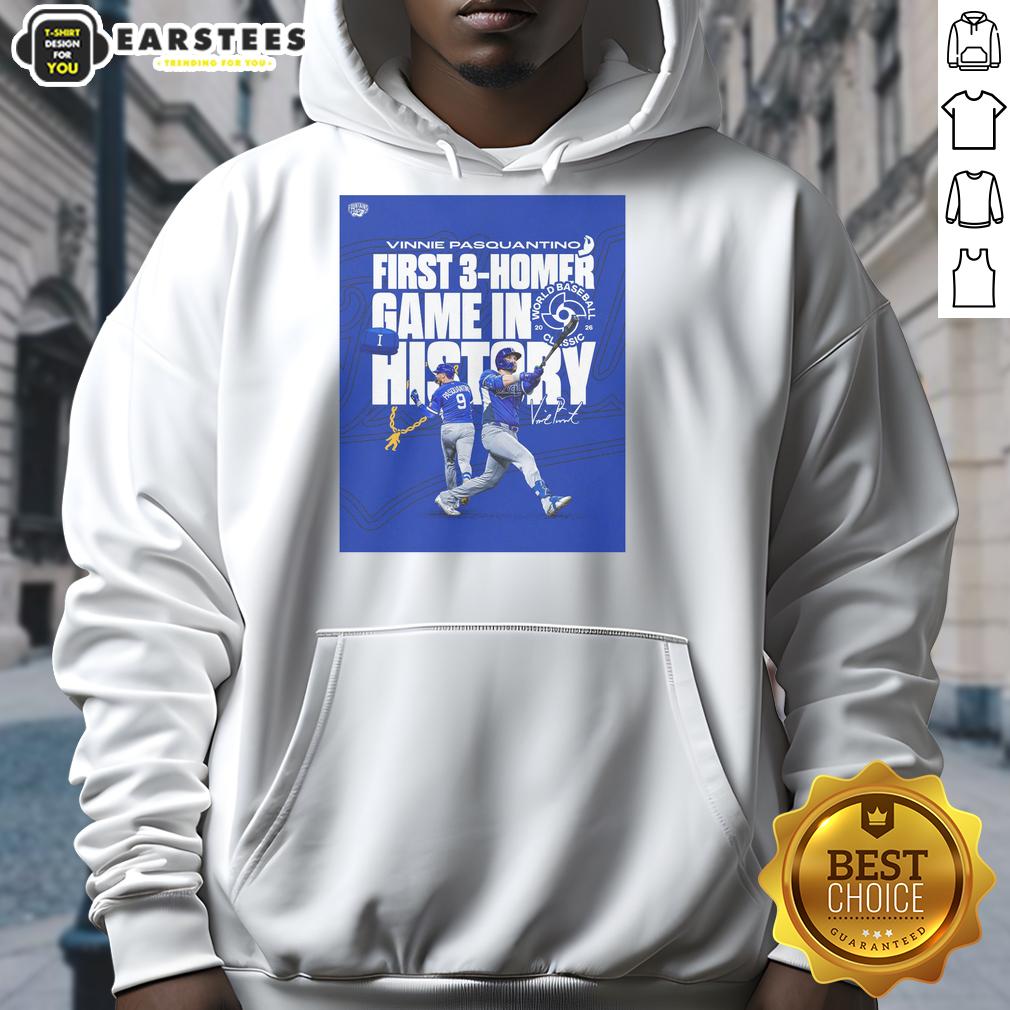 Pretty Vinnie Pasquantino First 3 Homer Game In History World Baseball Classic 2026 T-Shirt - Image 2