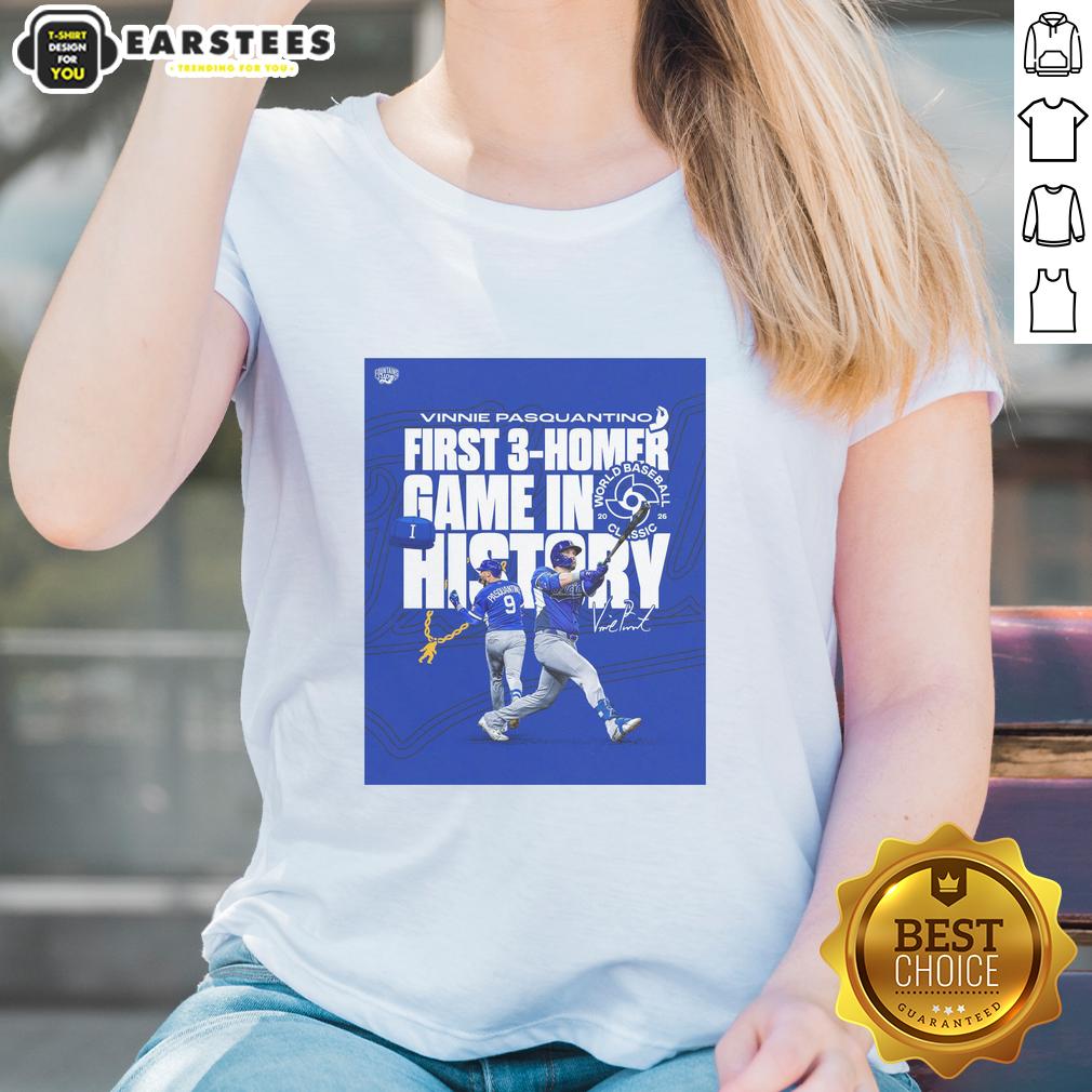 Pretty Vinnie Pasquantino First 3 Homer Game In History World Baseball Classic 2026 T-Shirt - Image 3
