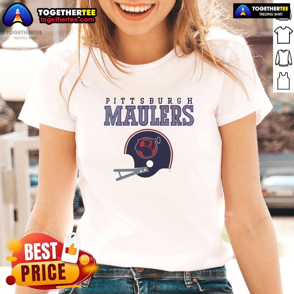 Premium Pittsburgh Maulers USFL Helmet And Wordmark T-Shirt - Image 3