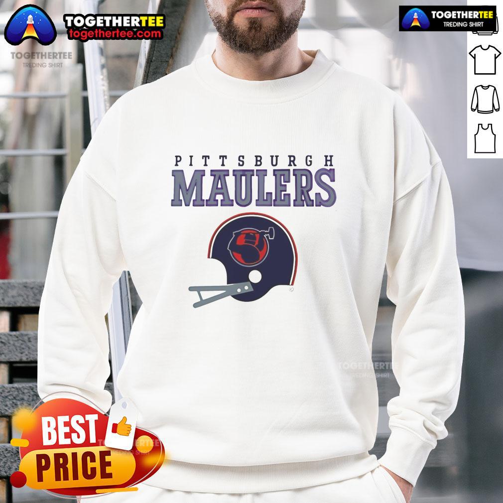 Premium Pittsburgh Maulers USFL Helmet And Wordmark T-Shirt - Image 5