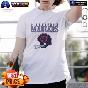 Premium Pittsburgh Maulers USFL Helmet And Wordmark T-Shirt
