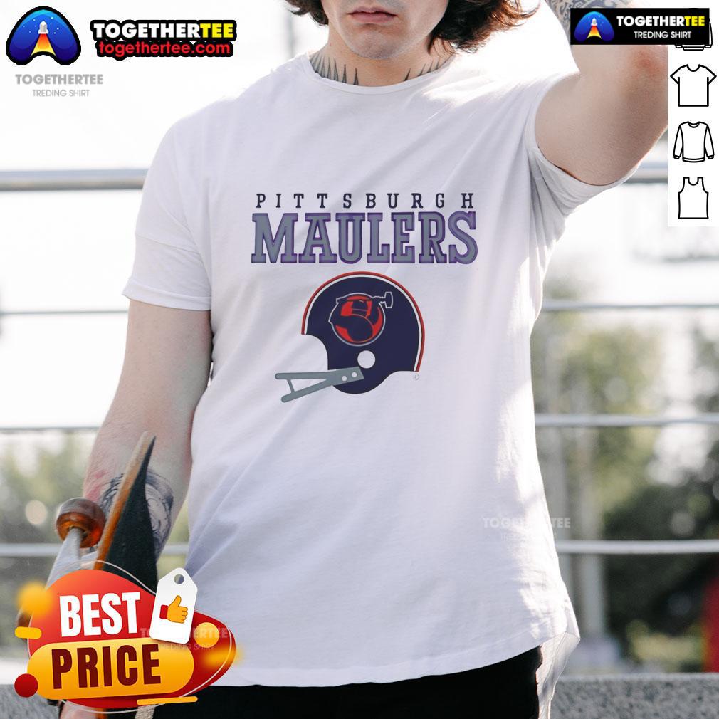 Premium Pittsburgh Maulers USFL Helmet And Wordmark T-Shirt