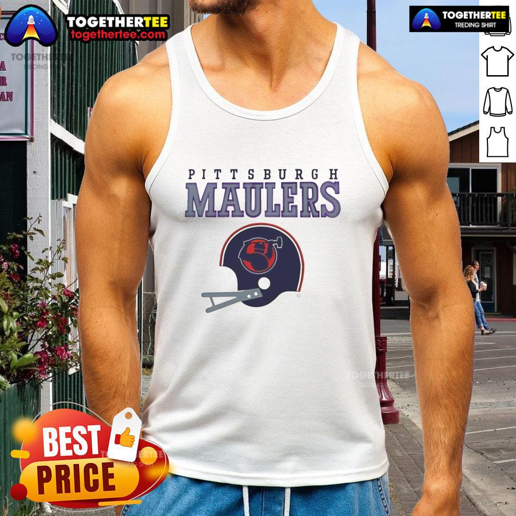 Premium Pittsburgh Maulers USFL Helmet And Wordmark T-Shirt - Image 4