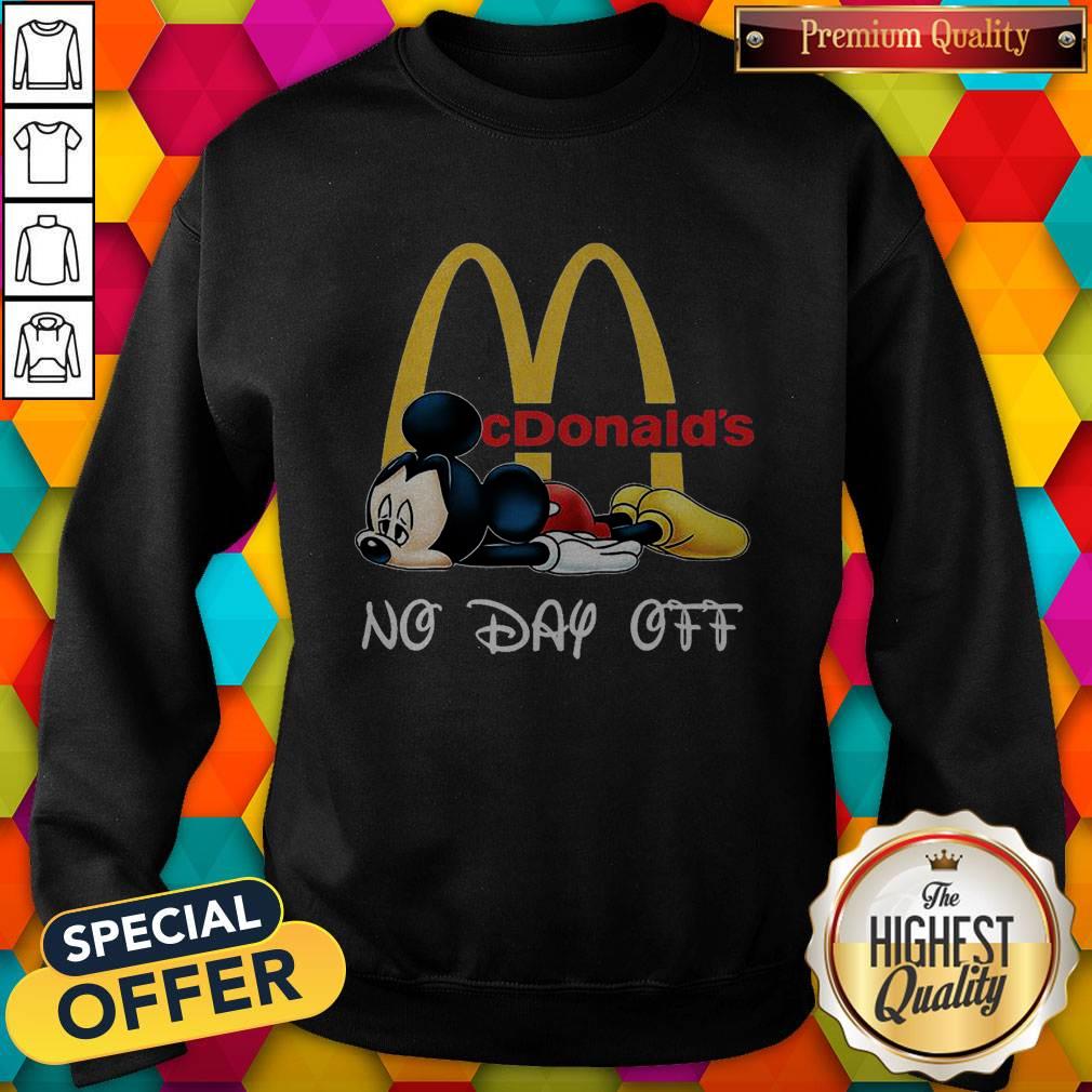 Cute Mickey Mouse Mcdonald’s No Day Off Shirt - Image 4
