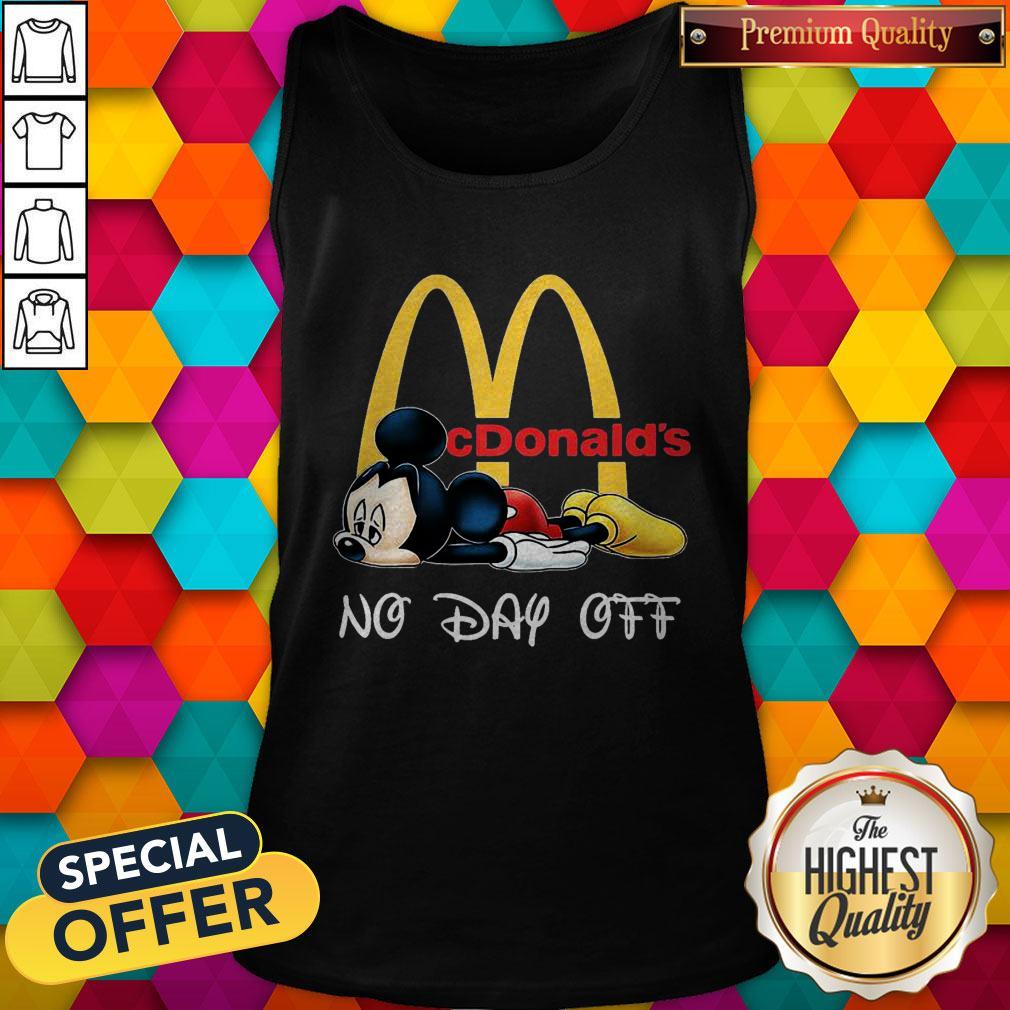 Cute Mickey Mouse Mcdonald’s No Day Off Shirt - Image 3