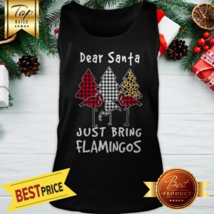Alternative view of Flamingo Dear Santa Just Bring Flamingos Shirt