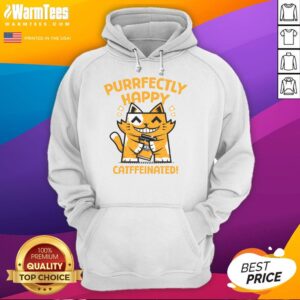 Alternative view of Good Purrfectly Happy Catffeinated Coffee Cat T-Shirt