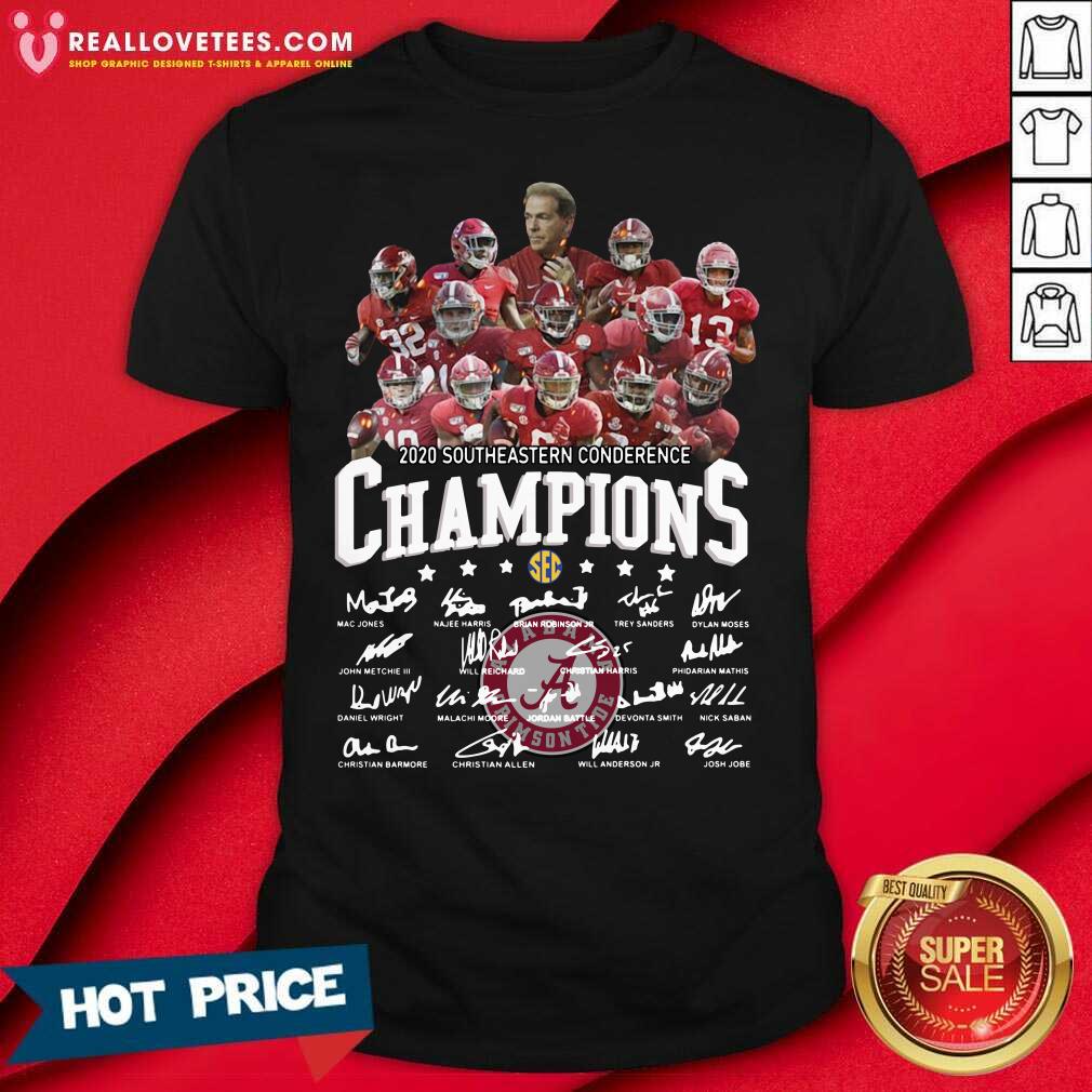 So Alabama Crimson Tide 2020 Southeastern Conference Champions Player Names Signatures Shirt