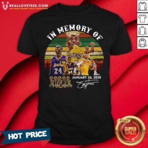 Pretty Vintage Retro In Memory Of Kobe Bryant January 26 2020 Signature Shirt