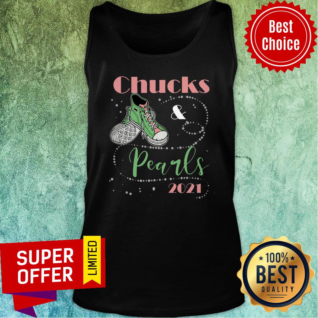 Top Chucks And Pearls Sneaker 2021 Shirt - Image 3